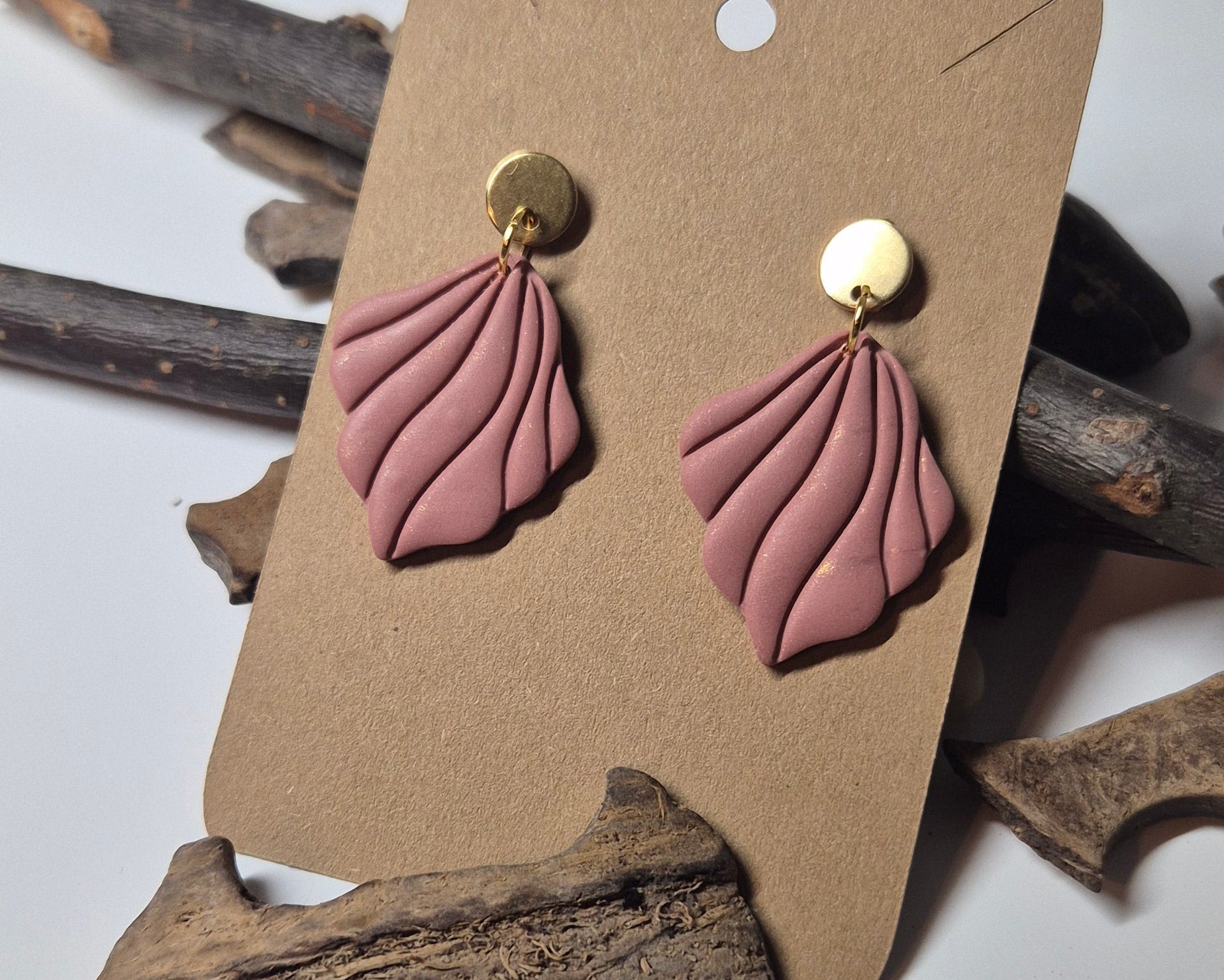 Rosé&Gold Waved Fan