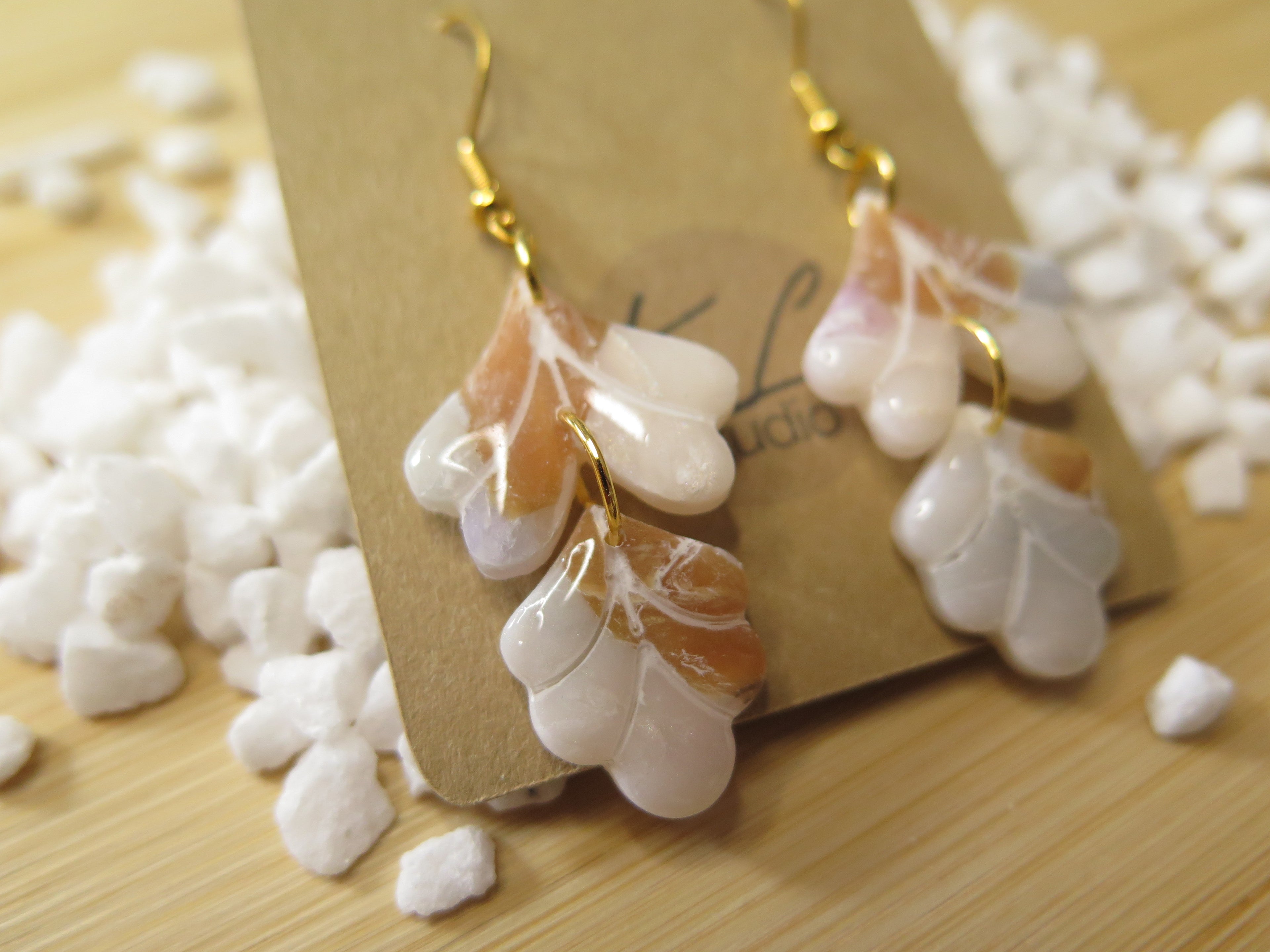 Ohrringe Pearl Leaf Duo