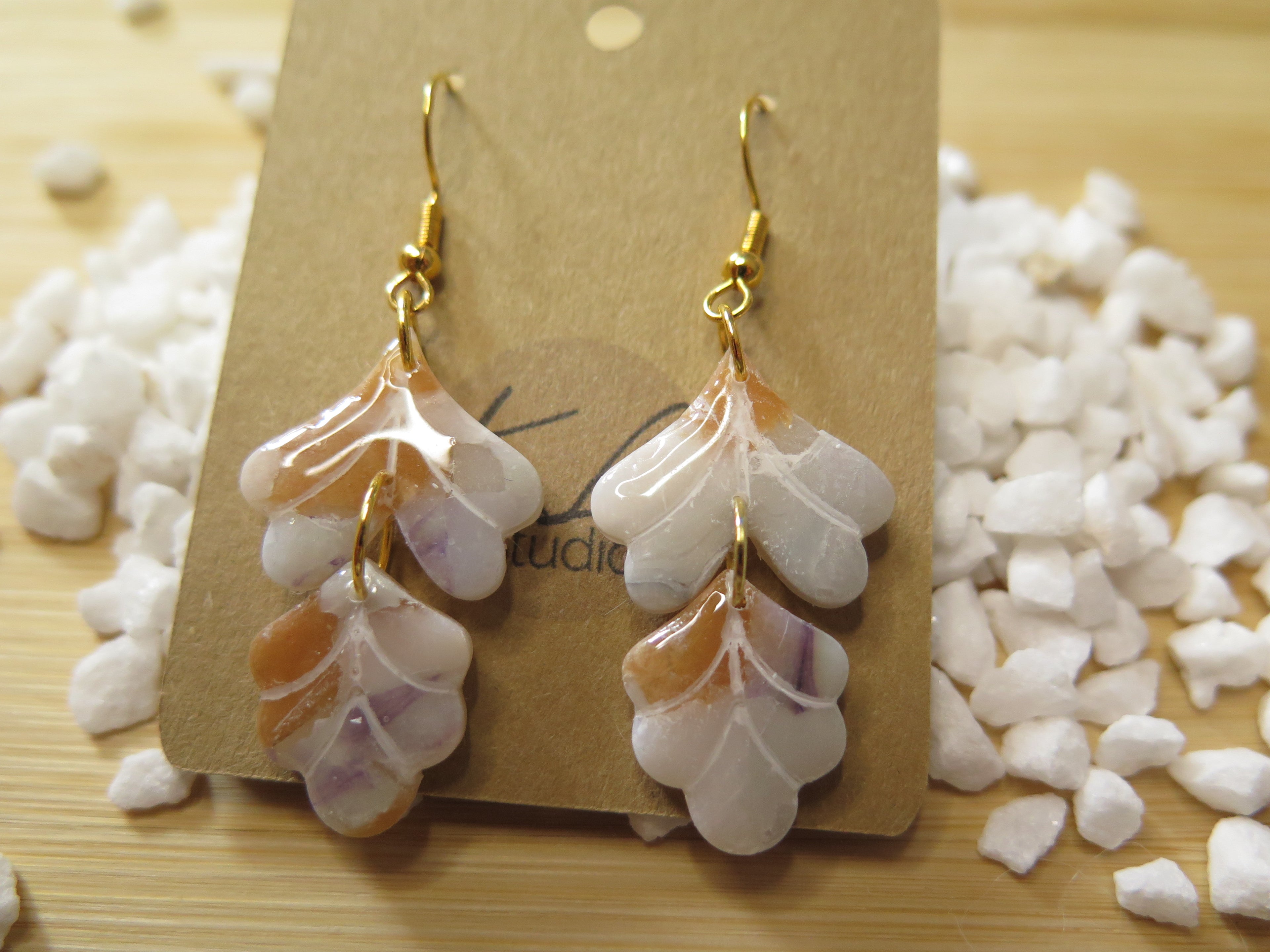 Ohrringe Pearl Leaf Duo